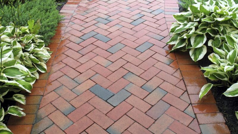 Stone and paver walkway