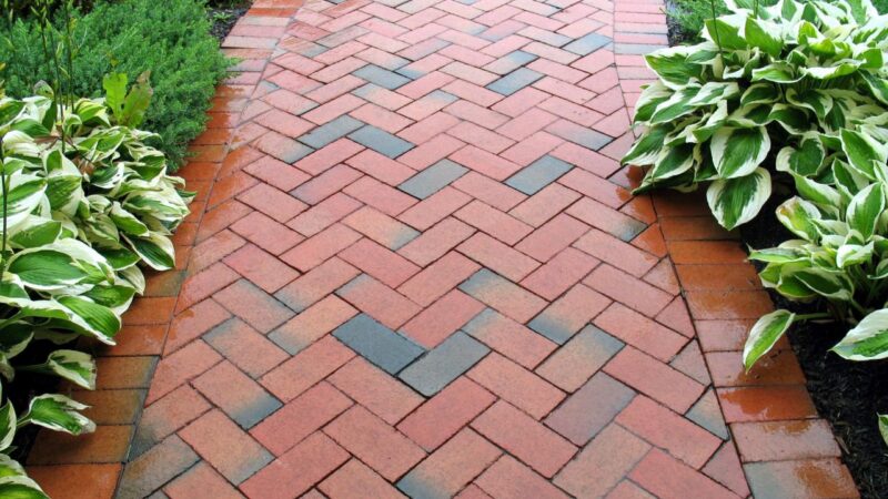 Pavers concrete walkway landscaping paver ideas path walkways flickr article paved designs