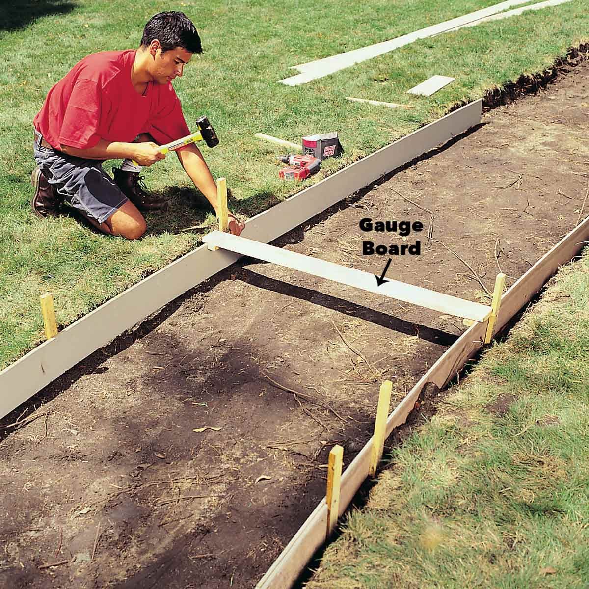 2 inch thick concrete walkway