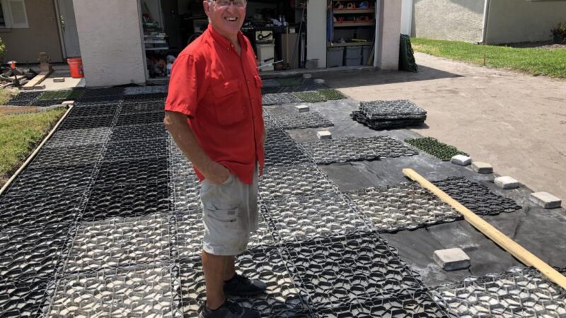 Sidewalk paver installation