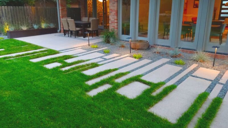 Modern front walkway