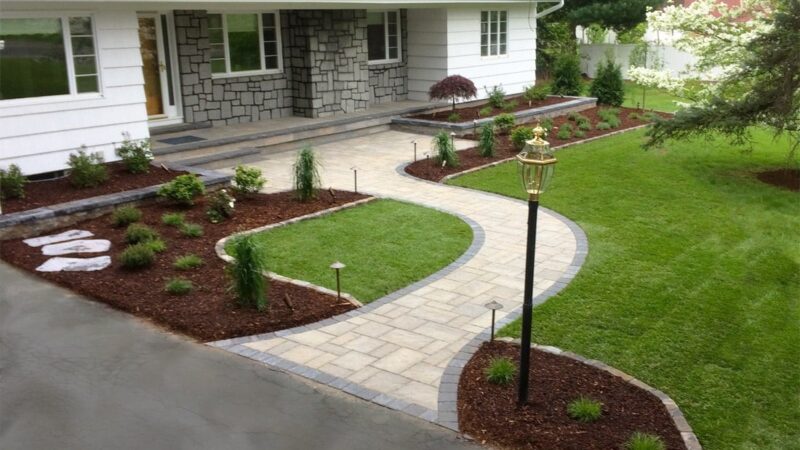 Ideas paver walkway landscaping design pavers path pathway garden yard visit front designs concrete diy cement