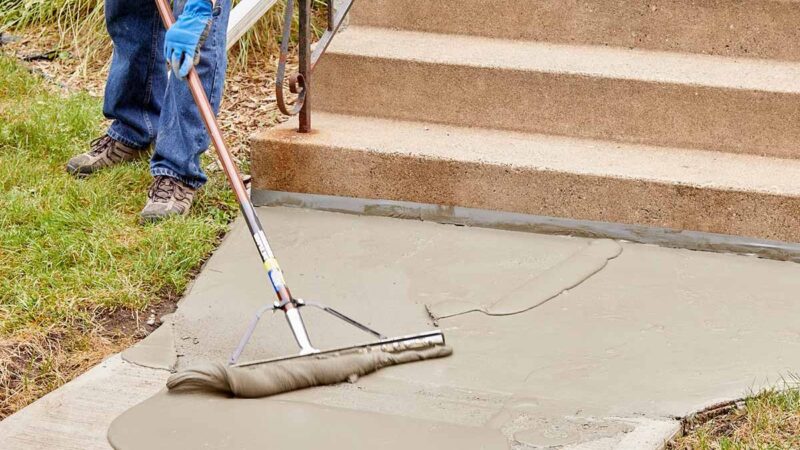 Concrete walkway installation