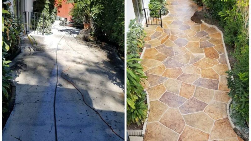 Replacing concrete walkway