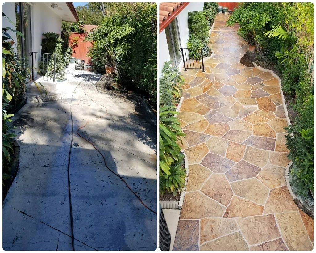 Replacing concrete walkway