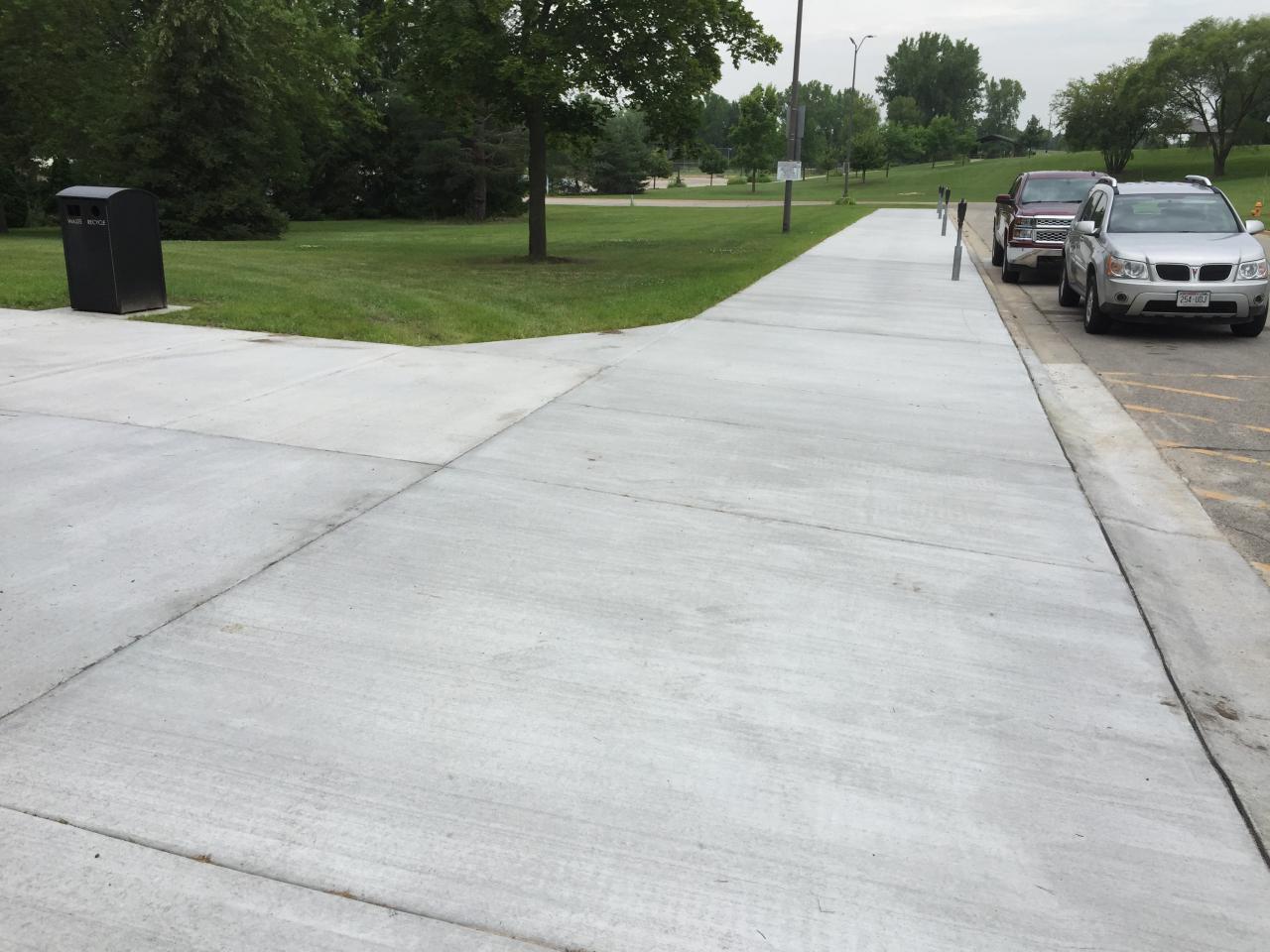 Cement sidewalk installation