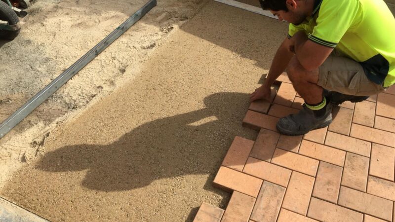 Brick walkway installation