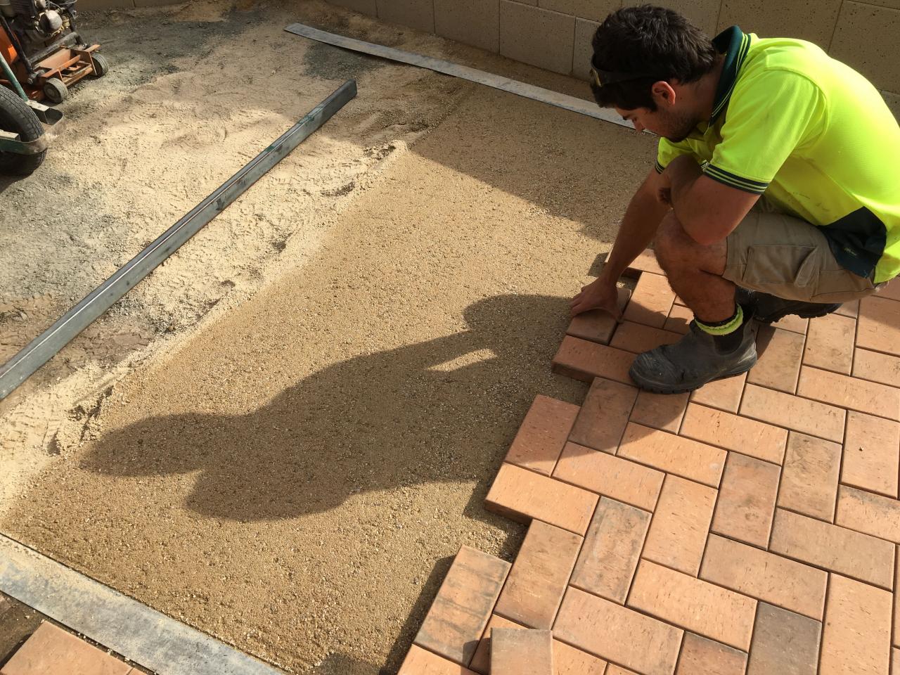 Brick walkway installation