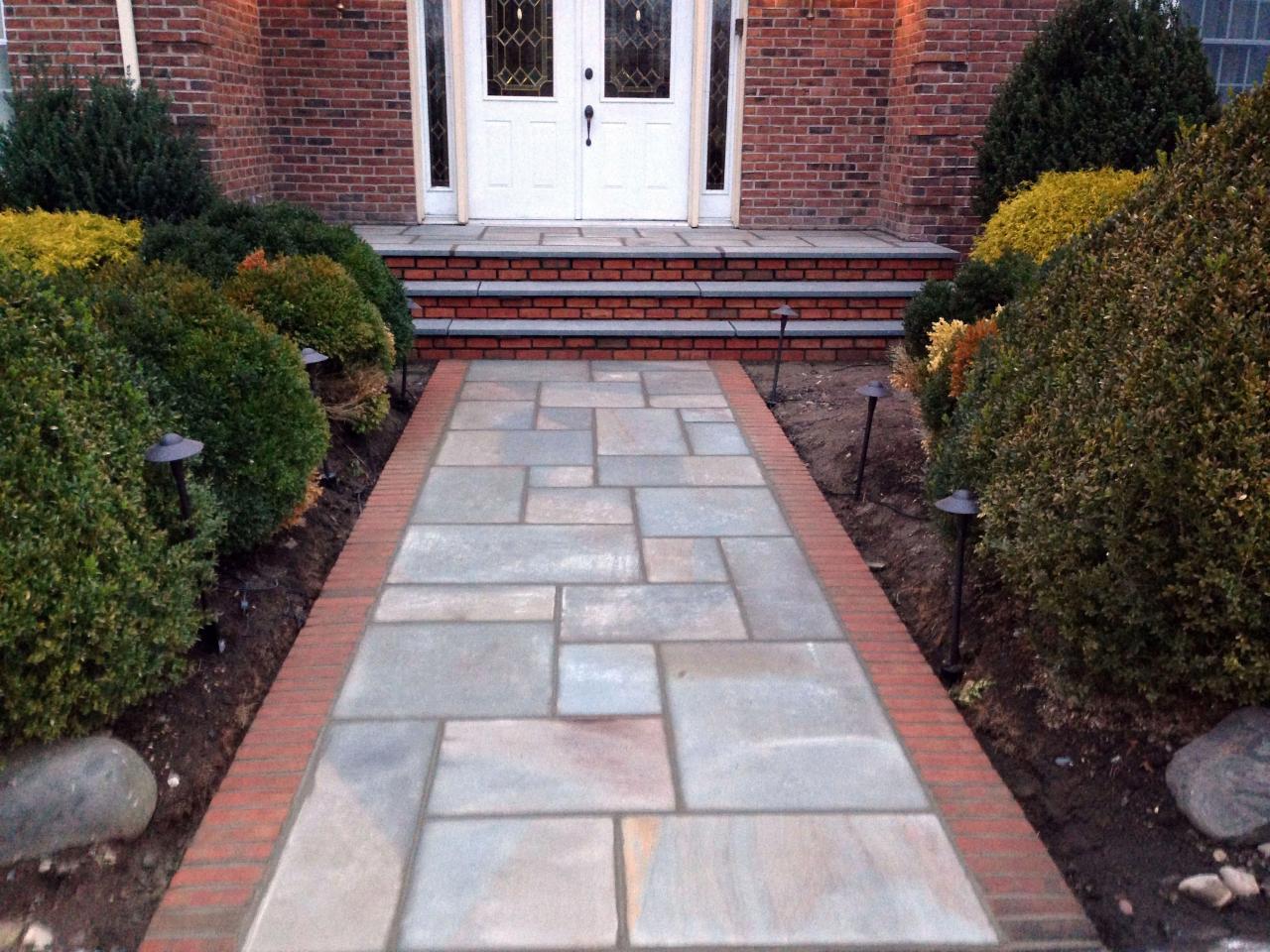 Installing flagstone walkway