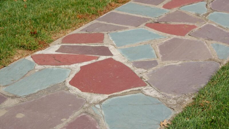 Flagstone pavers walkway stepping landscaping pathway paver walkways yard paths cobblestone installing gravel steven gunther