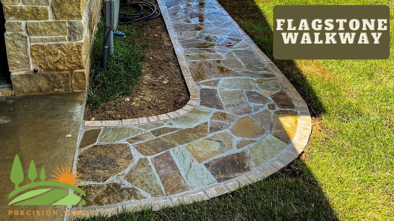 Flagstone patio gravel pea stones irregular joints permeable pavers slate grass concrete pergola paths discoveries Installing flagstone walkway